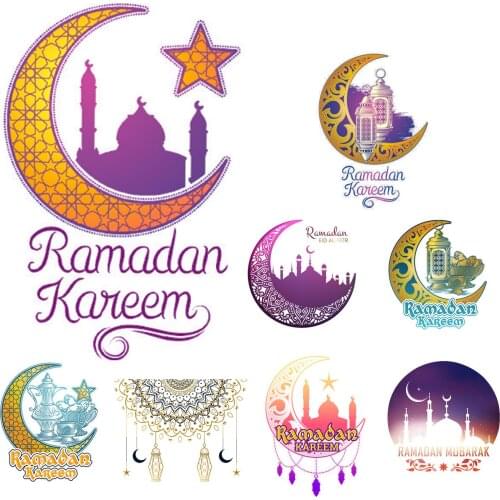 EID Mubarak Decoration Ramadan Mubarak Decoration PVC Wall Sticker Islam Muslim Hanging Pendent EID Wall Decals Party Supplies