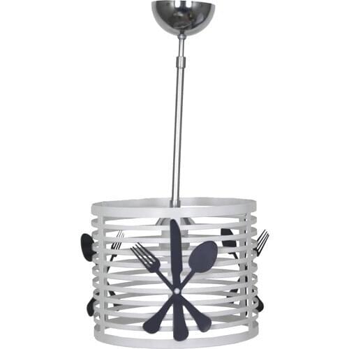 Porthole Kitchen Single White Case Black Cutlery Chandelier