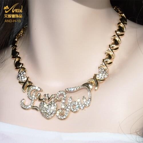 Gold 24K Wedding Jewelry Set Ethiopian Pendientes Necklace For Women Small Heart Bear Earring African Moroccan Bridal Jewelries