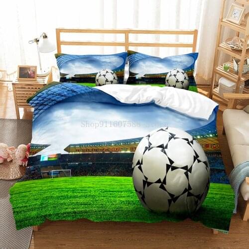 3D Football Bedding Set Sports Duvet Cover Double Size Household Textile Products Decoration Teenagers Room Bedclothes