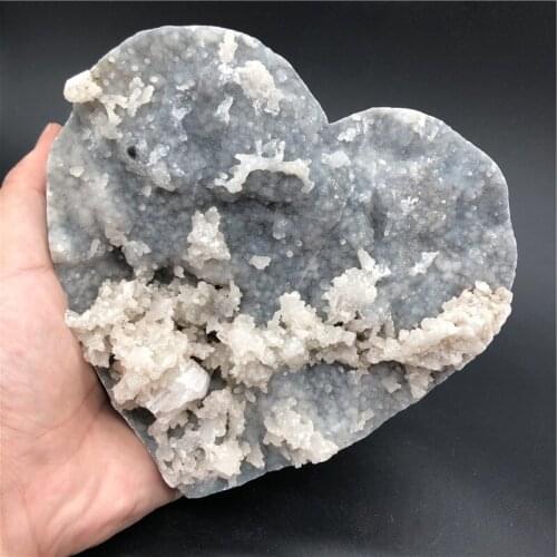 Beautiful natural mineral apophyllite heart with zeolite specimens