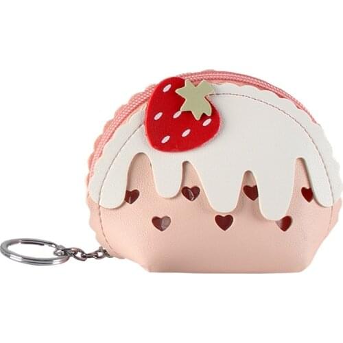 Summer Fashion Strawberry Ice Cream Clutch Bags Women Cute Short Zipper Purse Female Casual Daily Shopper Wallet Girl B199