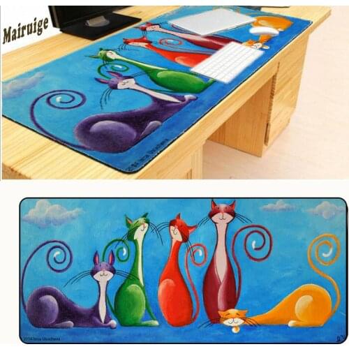Mairuige Lovely Cat Art Free Shipping 900x400x3mm Notbook Computer Large Overlock Mouse Pad Gaming Padmouse Gamer for Boy Gift