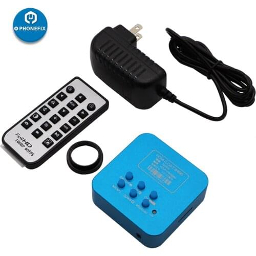 Real HD 21MP 2K 1080P 60FPS Microscope Camera adapter HDMI USB Simultaneous Output Magnifier TF Storage Chip Phone Repair