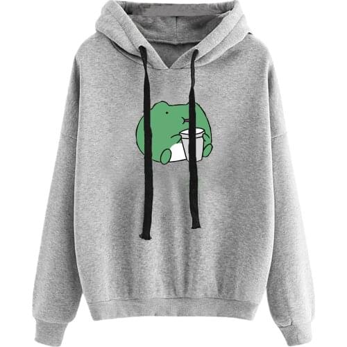 Printed Kawaii hoodies Womens Fashion Casual Fun Print Hooded Sweatshirt Loose Sports Tops hoodies sweatshirts Con Moletom худи