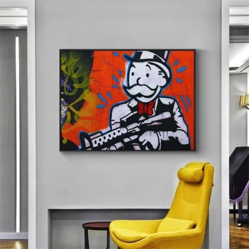 Canvas Monopoly X Scarface Artwork Poster Wall Art Canvas Prints Modern Painting Wall Picture for Living Room Home Decoration