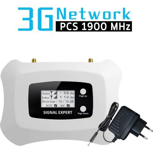 Powerful 70dB Gain LCD Display 3G PCS 1900 MHz Cell Phone Signal Booster UMTS 1900 Band 2 Repeater Signal Amplifier 3G Internet