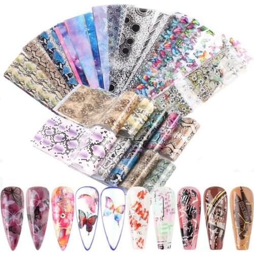 1 Pack Butterfly Nail Art Stickers Adhesive Sliders Colorful Flowers Nail Transfer Decals Foils Wraps Decorations DIY Nail Decor