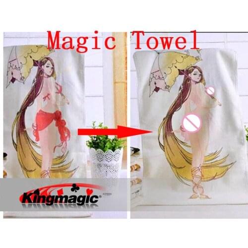 2020 New Magic Towel 1pcs 33*75cm Soft Cotton By Hot water the Girl will Take Off Clothes Magic Trick Easy To Do Joke Magic Tool