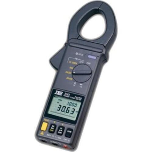 TES Brand New TES-3063 Power Clamp Meter AC DC 600Vrms