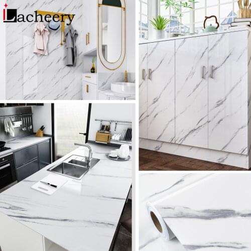 Furniture Renovation Wallpapers Modern Nordic Style Marble Waterproof Contact Papers for Kitchen Home Decor Self Adhesive Films