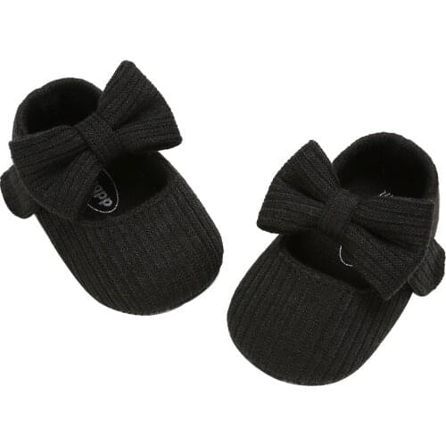First Walkers Baby Girl Shoes Soft Sole Cotton Knitted Fabric Princess Crib Shoes Anti-slip Prewalkers+Headband 2pcs