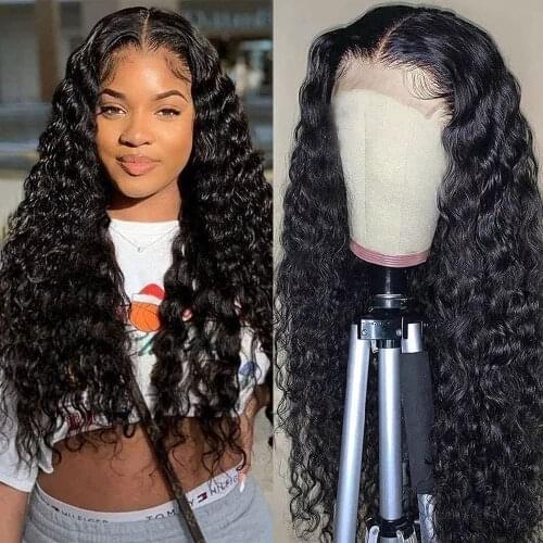 Super Idol Deep Wave 4x1 Lace Part Wig 100% Brazilian Human Hair for Black Women Brazilian Remy Hair Pre Plucked with Baby Hair