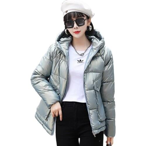 Oversized Fashion Parkas Purple Hooded Jacket Womens Winter 2021 Loose Cotton padded Student Coat Thicken Warm Outerwear Female