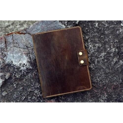 Personalized leather cover folio folder for Rocketbook Everlast Erasable Wirebound Notebook Executive Letter Size 8.5 x 11 inch