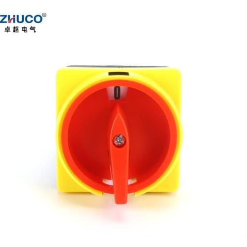 ZHUCO SZW26-202GS 48X48mm Panel 2 Poles 0-1 20A Rotary Cam Switch Changeover Control Switch padlock Power cut-off switch