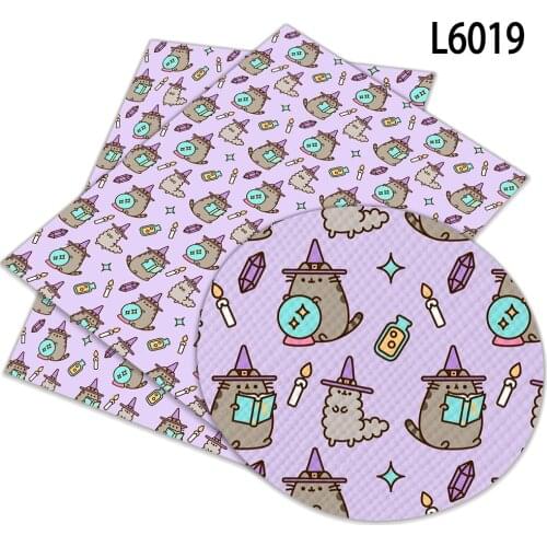 Print Fuax Leather Halloween Pumpkin Candy Pieces for Bow Bag Earrings DIY Decoration Crafts A4 22*30CM