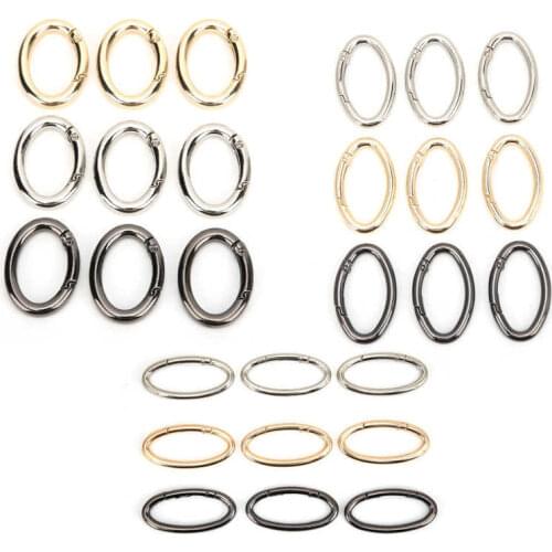 Spring Ring Buckle Spring Ring Buckle 0‑Shaped Oval Open Bag Chain Hardware DIY Accessories 3 Colors Bag Chain Hardware