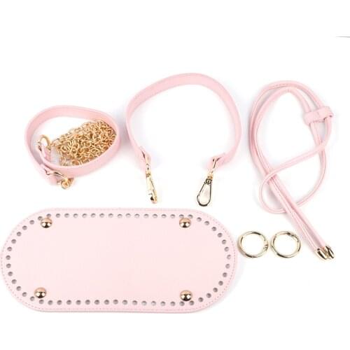 DIY Handmade Backpack Bag Accessories With Bags Strap Bottom Drawstring Bunches Leather Handles For Women Pink White Bandbag