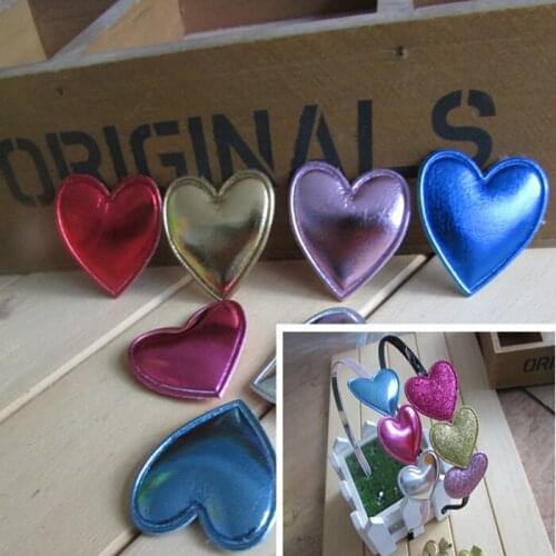 Heart glitter multi color Appliques non-woven for clothes Sewing Supplies diy craft ornament scrapbook party hair accessories