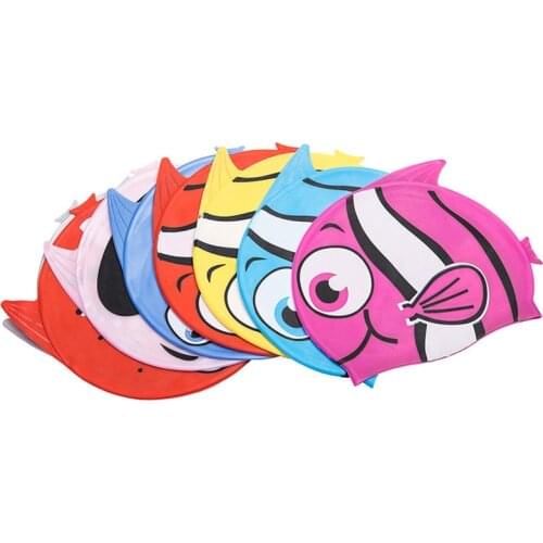 Ear Protect Swimming Cap Children Boys Girls Silicone Waterproof Kids Piscina Swim Pool Caps Elastic Fish Cartoon Diving Hat