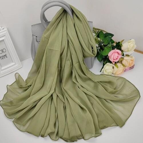 Silk Scarf Women Natural Silk Feeling Wraps Shawls and Scarves 180*140cm Hijabs Solider Colors Beach Cover up