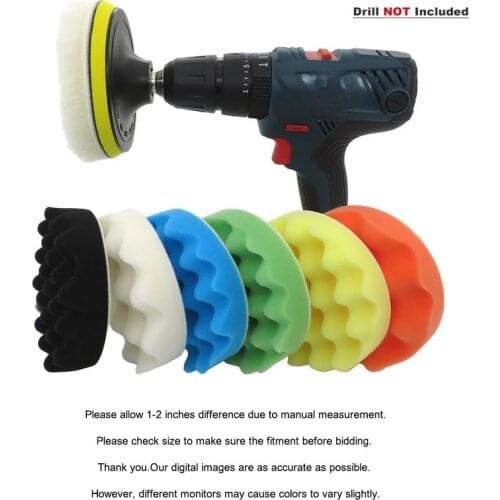 Drill Brush Foreign Trade Source 5 Inch 8-piece Wave Car Polishing Sponge Car Cleaning Waxing Polishing Car Washing Sponge