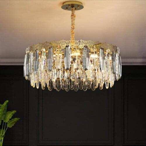 Modern living room crystal chandelier new bedroom lamp luxury hotel stainless steel decorative lighting