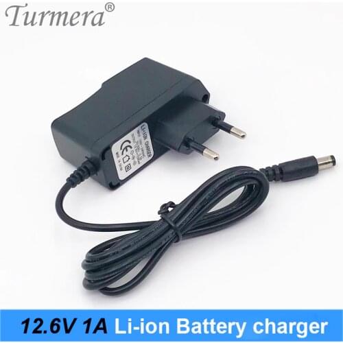 12.6v 12v battery charger for lithium battery charger 12v 1a with dc 5.5*2.1 for screwdriver battery eu plug Turmera