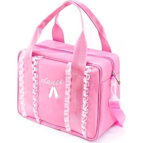 Women Black/Pink Embroidery Ballet Bags Girls Kids Lace Dance Bag For Ballet Children Sports Handbags Printed Dance Shoes