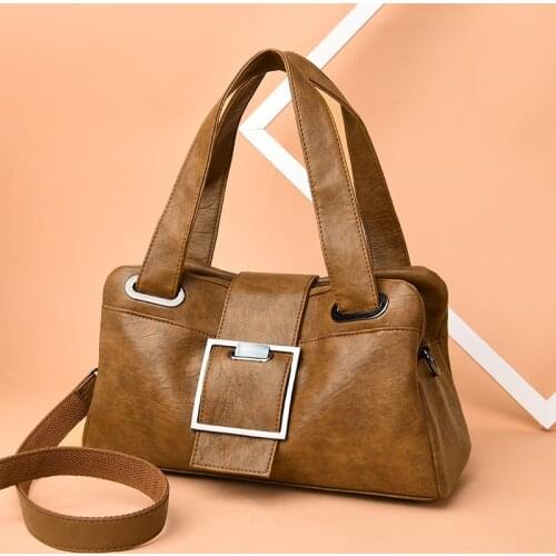 Female Crossbody Shoulder Bags Designer Brand Ladies High Capacity Top-Handle Bags Women Leather Handbags Vintage Soft Leather