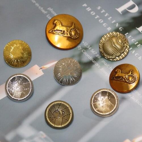 10pcs 18mm 25mm gold Retro Round metal buttons, used for decorative buttons on clothes, needlework sewing, womens button