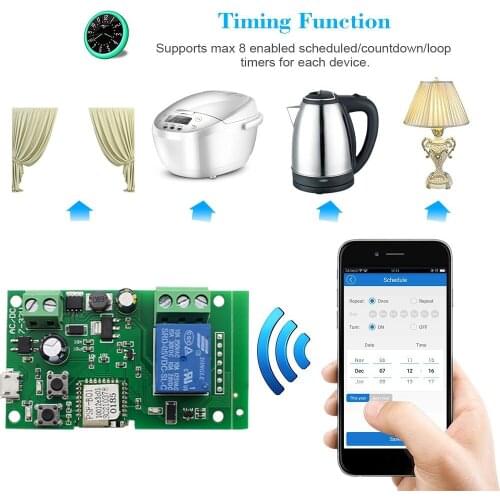 1CH RF Switch WIFI 12V 24V Smart Tuya App Remote Control 10A Rele Relay Moudle Timer RF Receiver Alexa Compatible