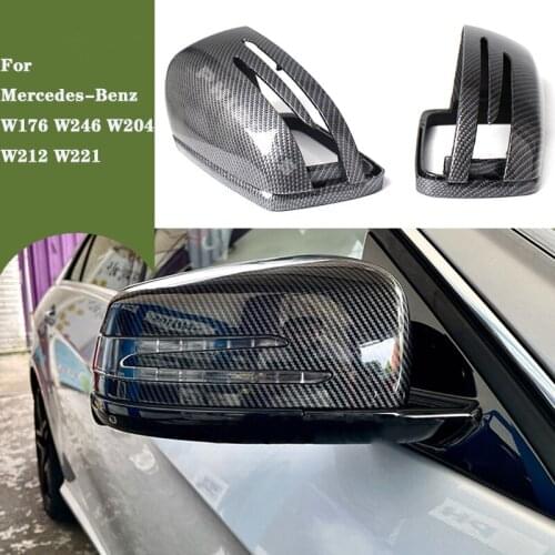 1 Pair Carbon Look Car Reversing Mirror Housing Cover Wing Rear View Mirror Cover For Mercedes-Benz C-Class W176 W246 W204 W212