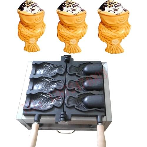 110V 220V Ice Cream Taiyaki Machine Open mouth Taiyaki maker