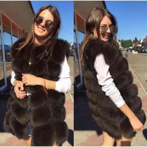 2020 New Hot Sale Fashionable And Beautiful Womens Fur Vest Sleeveless Mid-length Casual Jacket Winter Fur Coat Vest