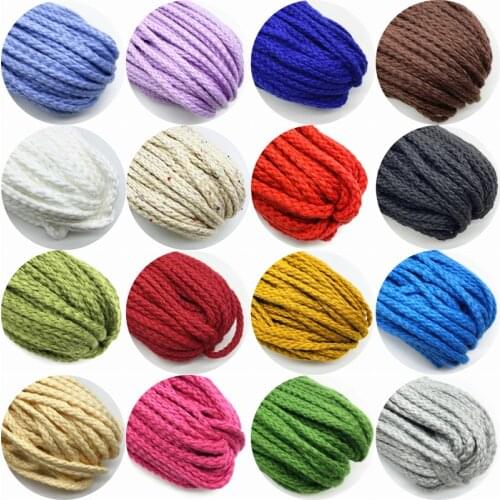 5yards/Lot 5mm Cotton Rope Decorative Twisted Braided Cord Rope For Handmade Home Textile Decoration