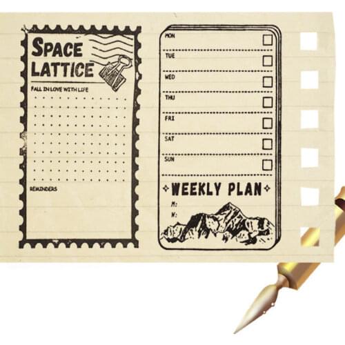6pcs/lot Vintage PLAN SCHEDUAL Wooden Rubber Stamp for scrapbooking Handmade card diy stamp Photo Album Craft