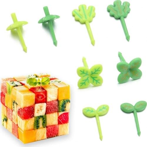 8Pcs/Box Clover Fruit Toothpick Creative Clover Shape Smooth Cake Salad Picks for Household Party Wedding Bento Toothpick