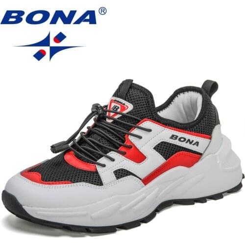 BONA 2021 New Designers Action Leather Running Shoes Men Sneakers Casual Antiskid Wear-resistant Jogging Shoes Man Walking Shoes
