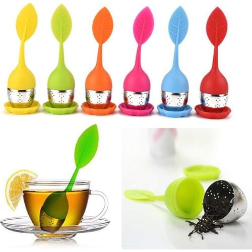 Tea Infuser Tools Leaf Silicone With Food Grade Make Tea Bag Filter 6 Colors Stainless Steel Tea Strainers Tea Strainers Infuser
