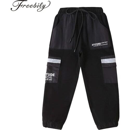 Black Kids Girls Cotton Summer Casual Pants Sports Gym Workout Clothes Elastic Waistband Drawstring Pants Trousers Sport Bottoms