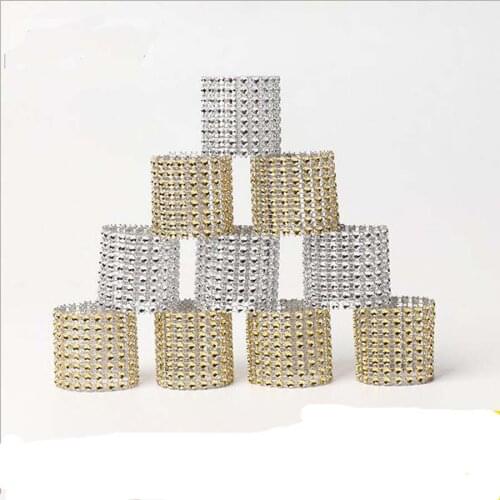 Cheap 200Pcs/Lot 8 Kinds Style Plastic diamond package napkin ring napkin buckle napkin hotel wedding supplies home decoration
