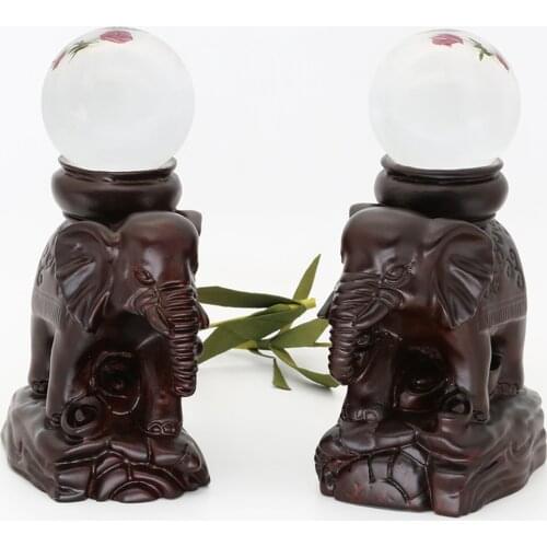 Ebony Display Stand for Crystal Glass Lens Ball African Blackwood Elephant Base Divination Photography Lensball 40mm 80mm Holder