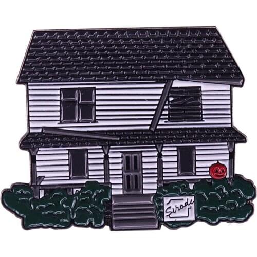 Michaell Myers' House Enamel Pin The Killers childhood home Brooch Creepy Movie Themed Jewelry Myers family Household Jewelry