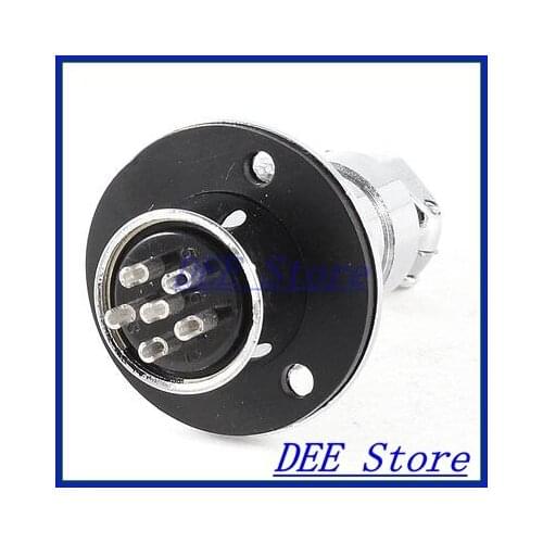 Flange Mounting Aviation Connector Plug Adapter 19mm Diameter GX20 6 Pin