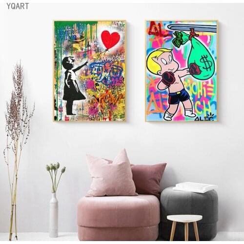 Banksy Graffiti Artwork Lovely Children Canvas Paintings Pop Street Wall Art Posters and Print Cuadros Home Living Room Decor