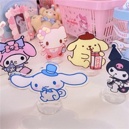 Hobbies Action Figures Fantasy Sanrio Series Kuromi Melody Modeling Acrylic Tabletop Stand Ornaments Holiday Gift