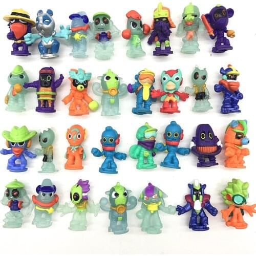 Simulation luminous alien plastic twisted egg Toy Zomlings Superzings Anime ornaments doll