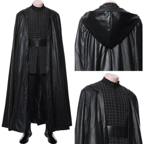 Movie Cosplay Kylo Ren Costume Ben Solo Outfit Cloak Jedi Robe Adult Men Halloween Carnival Costume